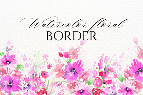 Download Watercolor Floral Border PNG - Border Collection