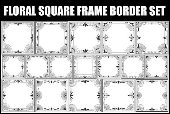 Download Floral Square Frame Border Set - Border Collection