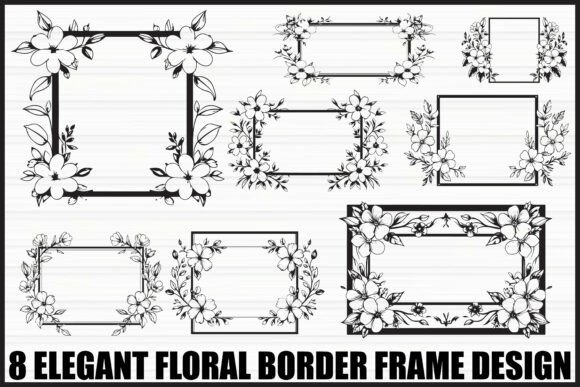 Download 8 Elegant Floral Border Frame Bundle - Border Collection