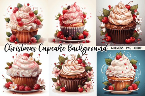 Download Christmas Cupcake Background - Cupcake Collection