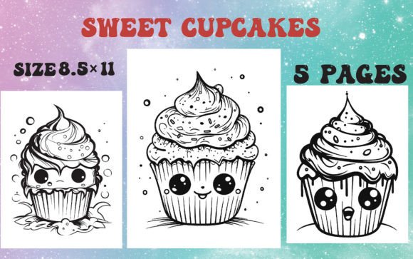 Download Sweet Cupcakes Coloring Book Clip Art - Cupcake Collection