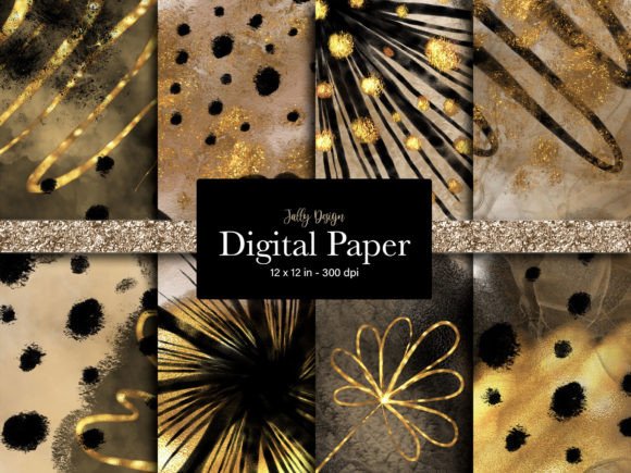 Download Elegant Black and Gold Digital Paper - Black and gold digital paper Collection