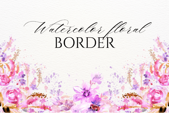 Download Watercolor Floral Border PNG - Border Collection