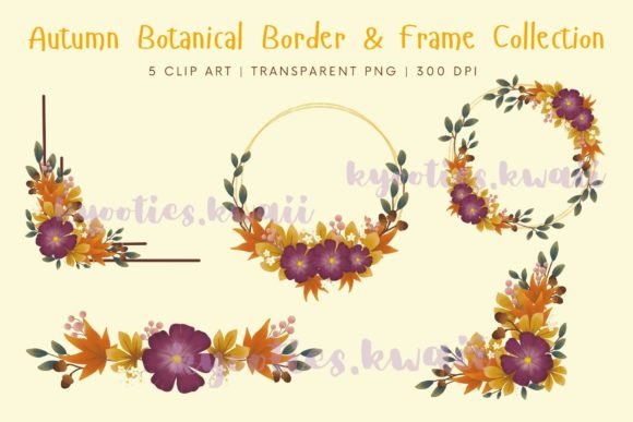 Download Autumn Botanical Border Illustration - Border Collection