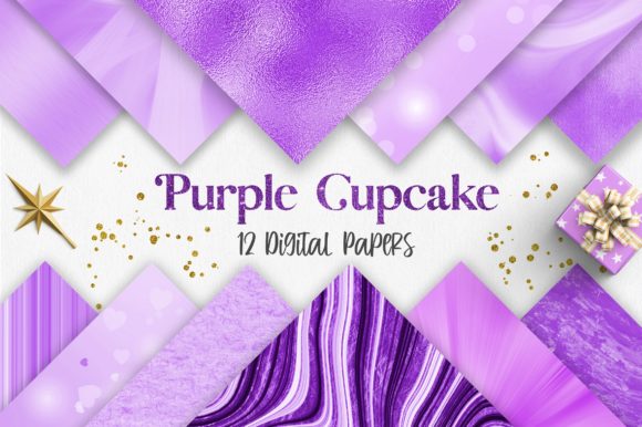 Download Purple Cupcake Background Digital Papers - Cupcake Collection