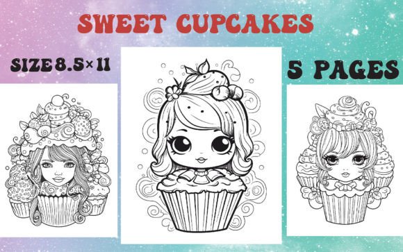 Download Sweet Cupcakes Coloring Book Clip Art - Cupcake Collection