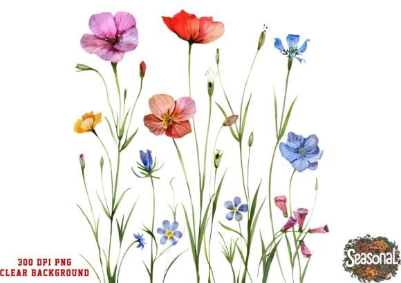 Download Watercolor Floral Border PNG. Wildflower - Border Collection