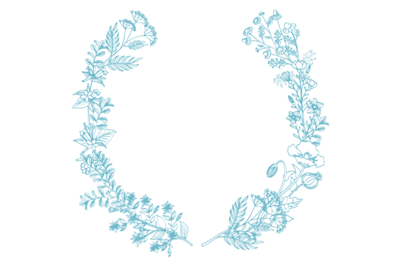 Download Herbal Round Frame. Botanical Border. De - Border Collection
