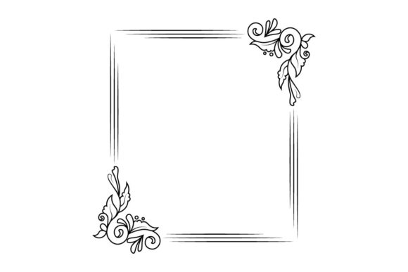 Download Outline Border Flower Frame Art Vector - Border Collection