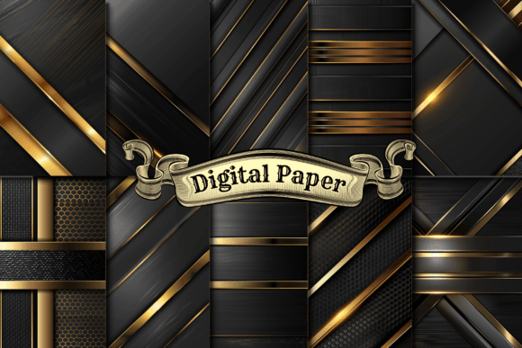 Download Elegant Black and Gold Digital Paper - Black and gold digital paper Collection