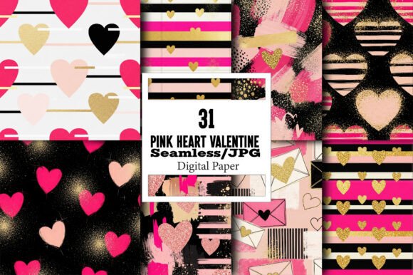 Download Pink Heart Valentine Digital Pattern - Digital pattern Collection