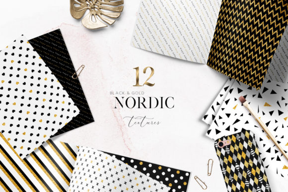 Download Black and Gold Digital Paper, Patterned - Black and gold digital paper Collection