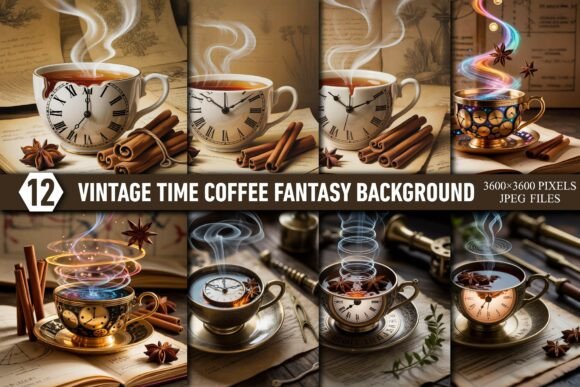 Download Vintage Time Coffee Fantasy Background - Fantasy background Collection