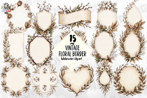 Download Vintage Floral Border PNG - Border Collection