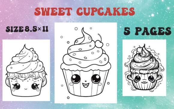 Download Sweet Cupcakes Coloring Book Clip Art - Cupcake Collection