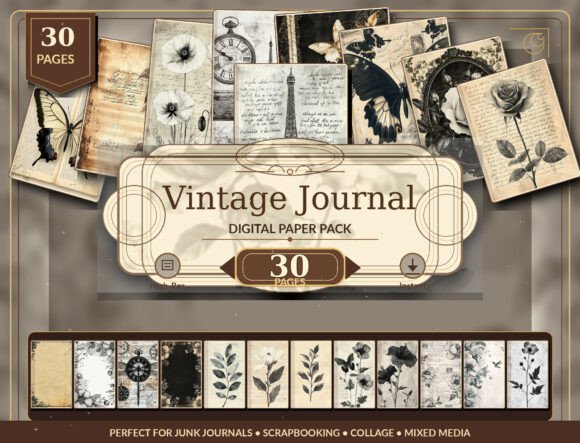 Download Vintage Paris Collage Wall Art Bundle - Wall Collection