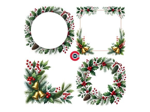 Download Christmas Botanical Border Elements - Border Collection