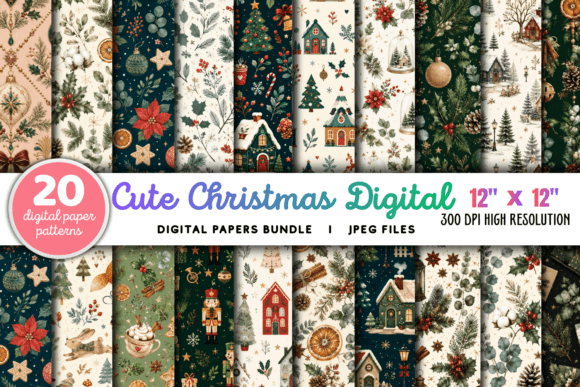 Download Cute Christmas Digital Pattern Bundle - Premium Resources
