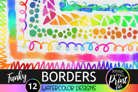 Download Watercolor Rainbow Page Border Designs - Border Collection