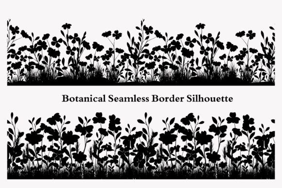 Download Botanical Border Black Silhouette - Border Collection