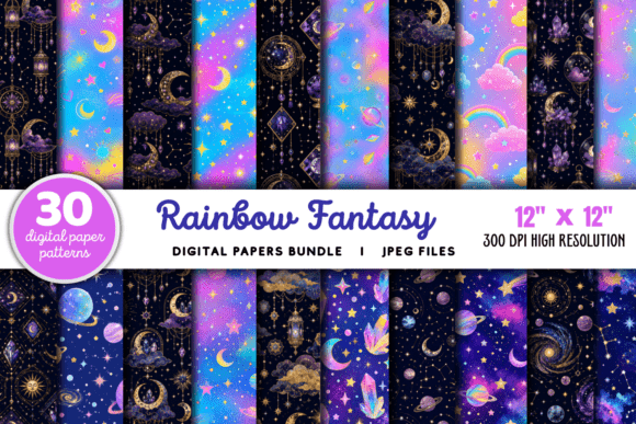 Download Rainbow Fantasy Background Bundle - Fantasy background Collection