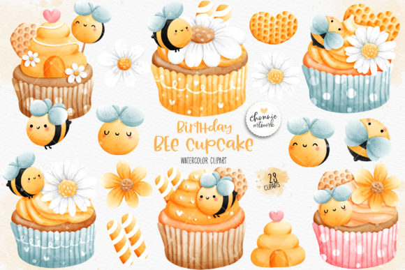 Download Birthday Bee Cupcake, Bee Cupcake - Premium Resources