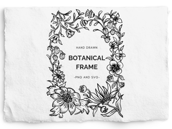 Download 5x7 Botanical Border SVG and PNG - Border Collection