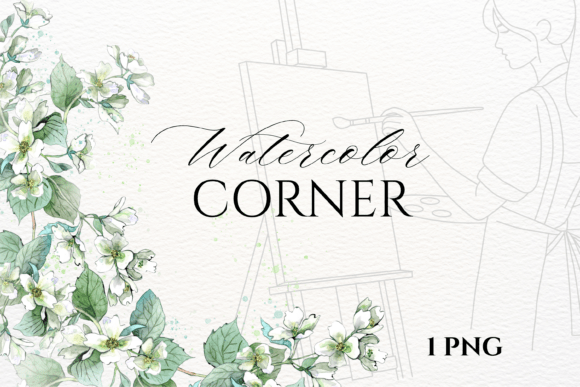 Download Watercolor Jasmine Floral Border PNG - Border Collection