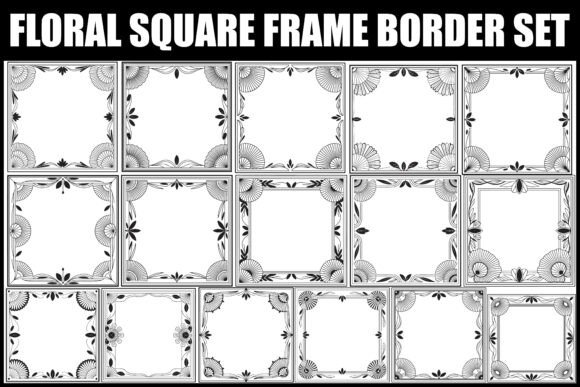 Download Floral Square Frame Border Set - Border Collection