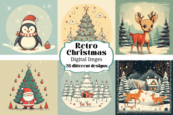 Download 28 Retro Christmas Greeting Card Images - Christmas greeting Collection