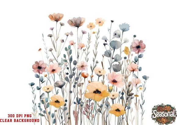 Download Watercolor Floral Border PNG. Wildflower - Border Collection