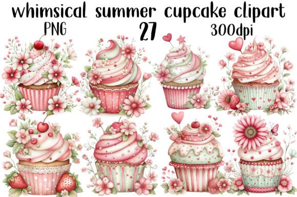 Download Whimsical Summer Cupcake Clipart - Premium Resources