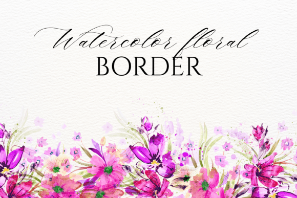 Download Watercolor Floral Border PNG - Border Collection